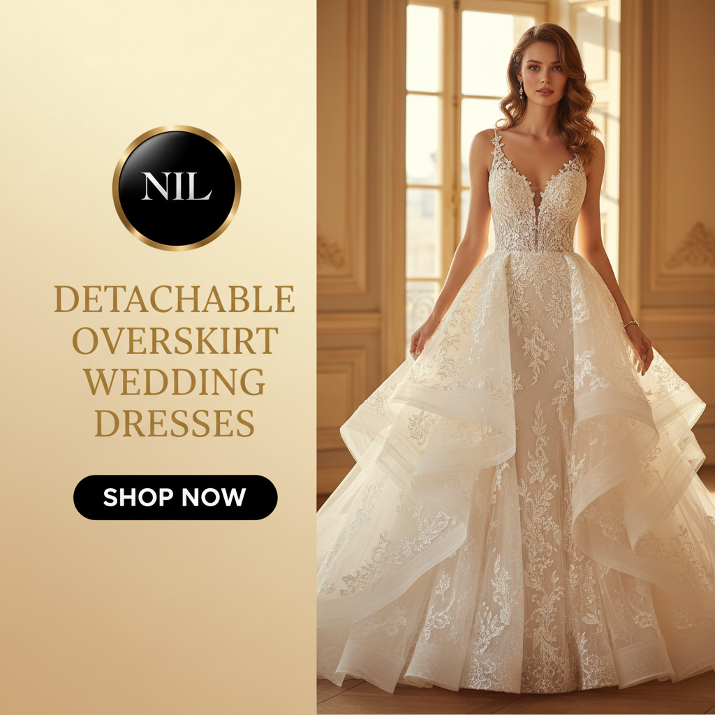 Detachable Overskirt Wedding Dresses