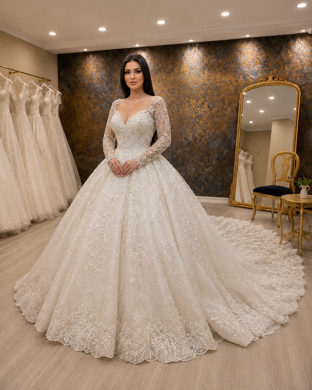 NIL-077 Royal Soft Ivory Princess Ball Gown