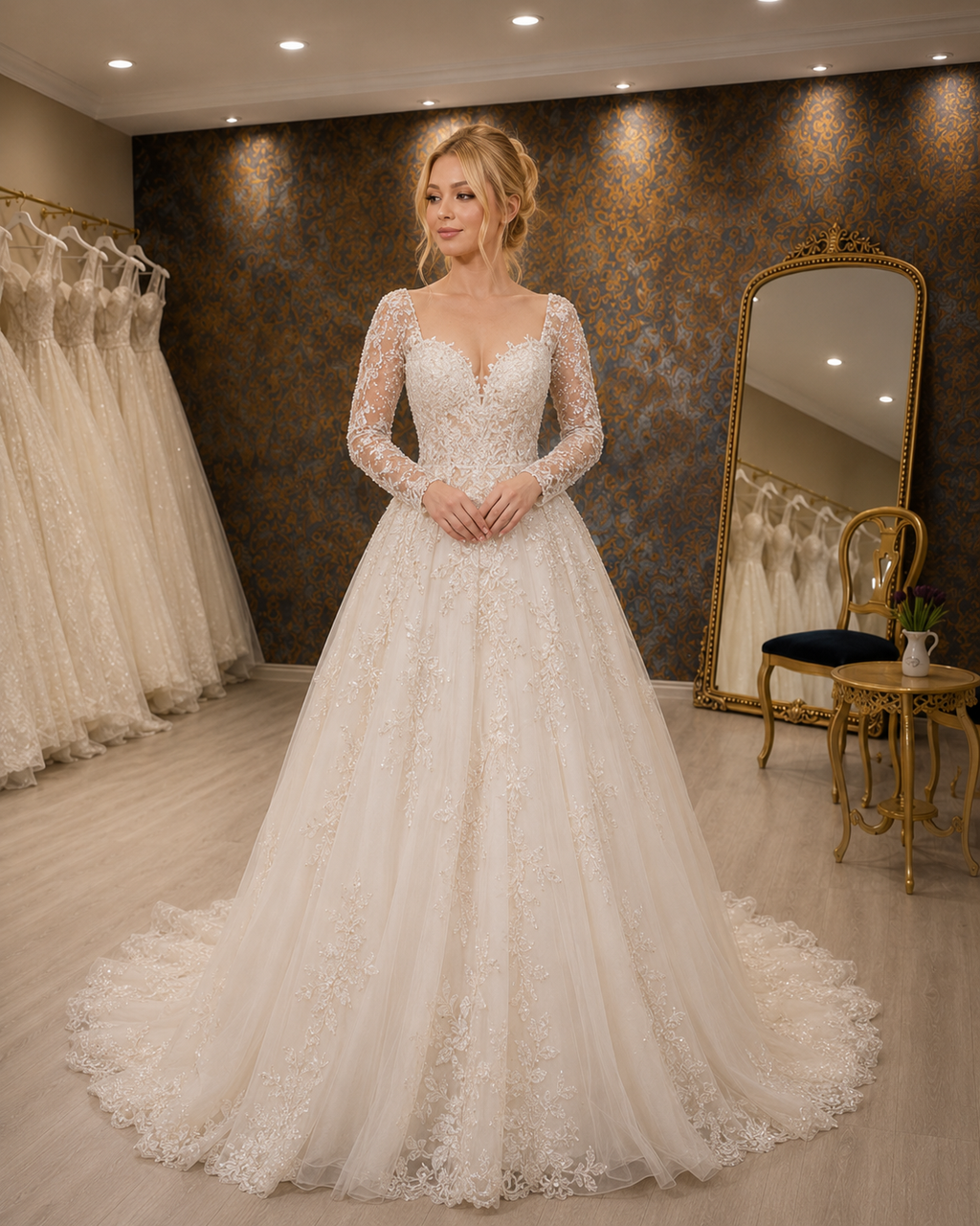 NIL-078 – Elegant Ivory Linha A modesto Vestido de noiva | Clean silhueta | Refined Luxo | Timeless Noiva