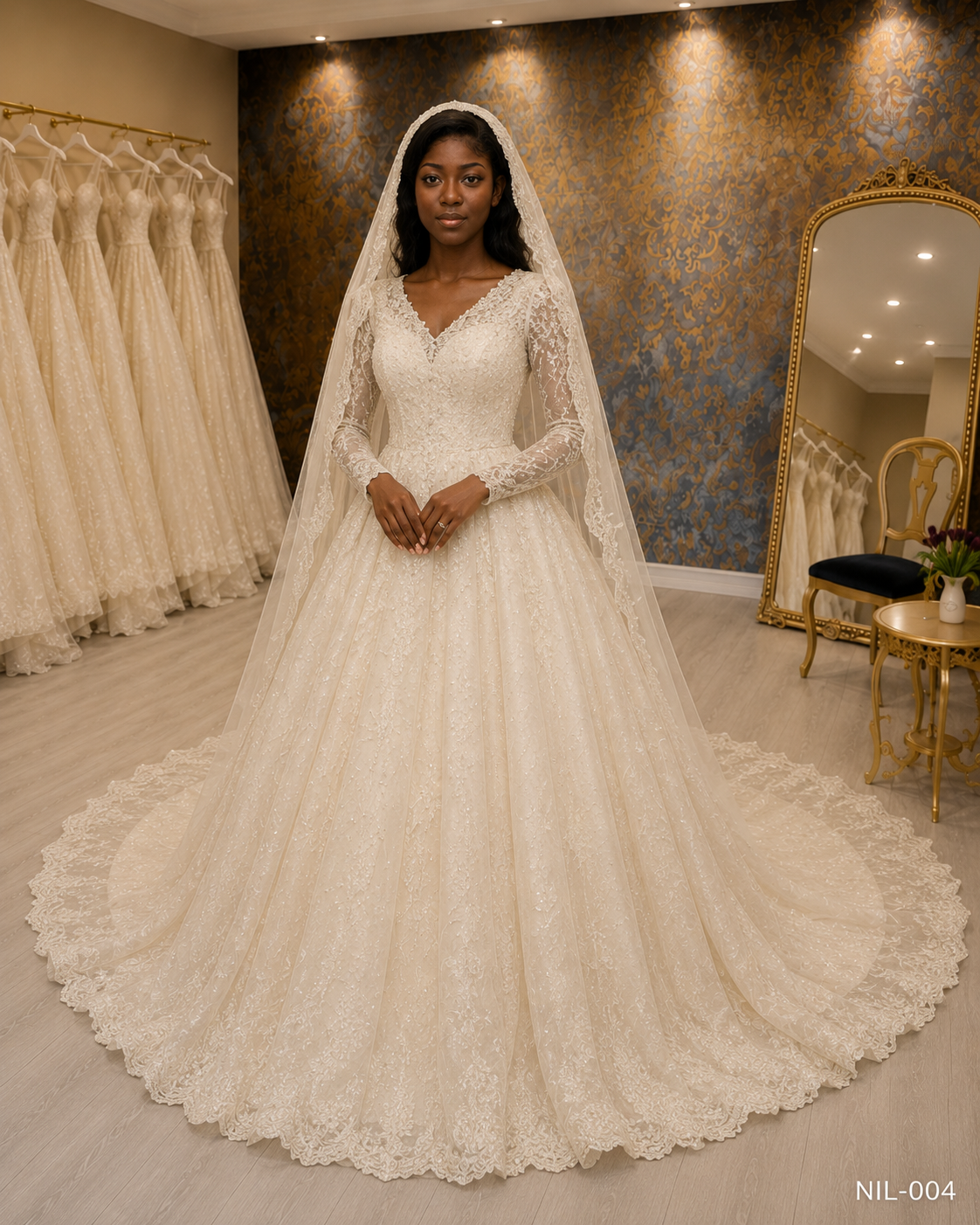 NIL-082-Soft-Ivory-Ball-Gown-Wedding-Dress-Lace-Tulle-Strapless-Sweetheart-Sheer-Lace-Corset-Bodice-Crystal-Beaded-Corseted-Waist-Cathedral-Train-Luxury-Couture-Dubai-Gulf-Front-View