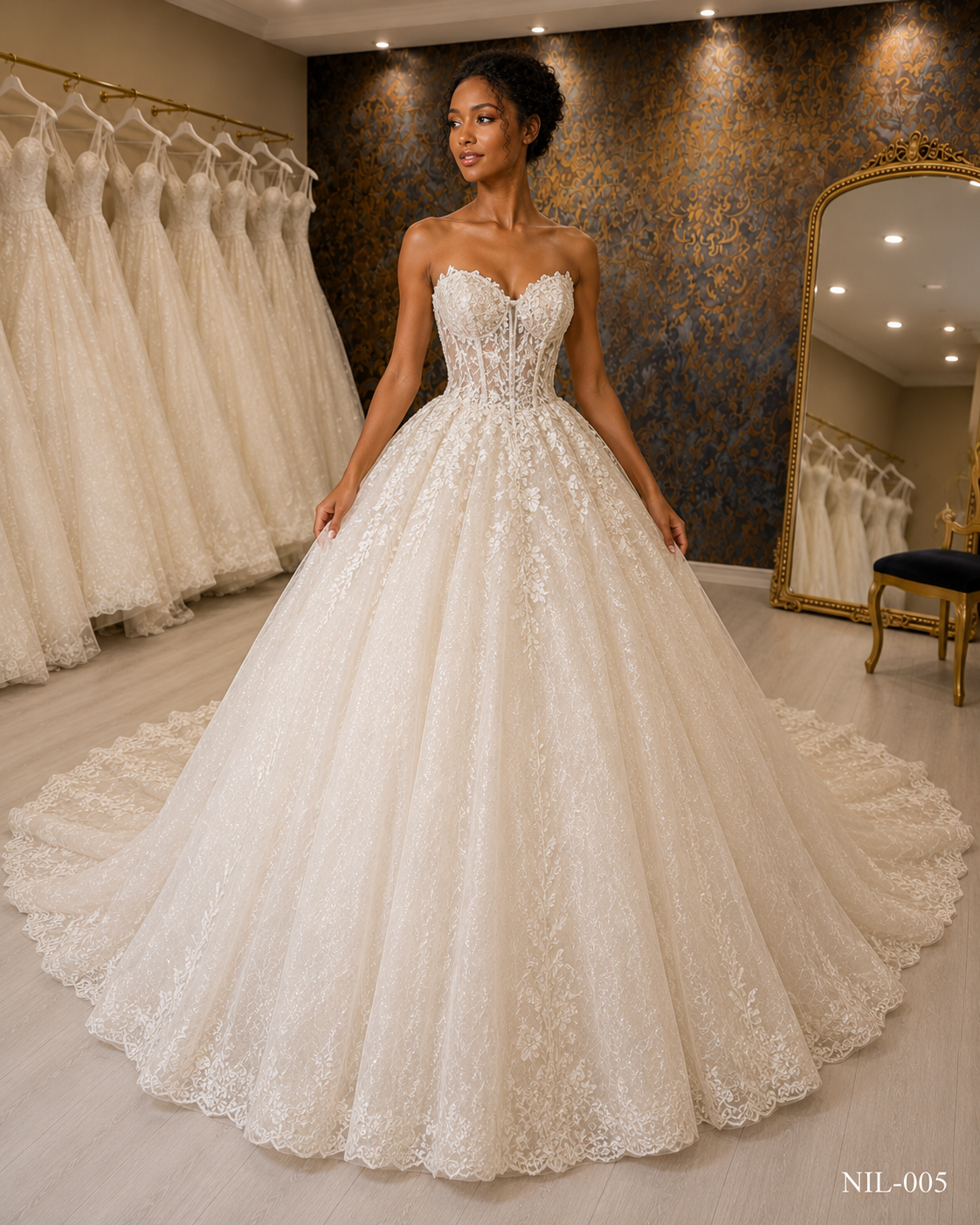NIL-080-Champagne-Ivory-Ball-Gown-Wedding-Dress-Glitter-Tulle-Off-Shoulder-Sweetheart-Crystal-Beaded-Lace-Applique-Corseted-Waist-Cathedral-Train-Royal-Princess-Dubai-Gulf-Front-View