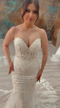 NIL 337 Ivory Mermaid Lace Applique Tulle Wedding Dress - Image 1