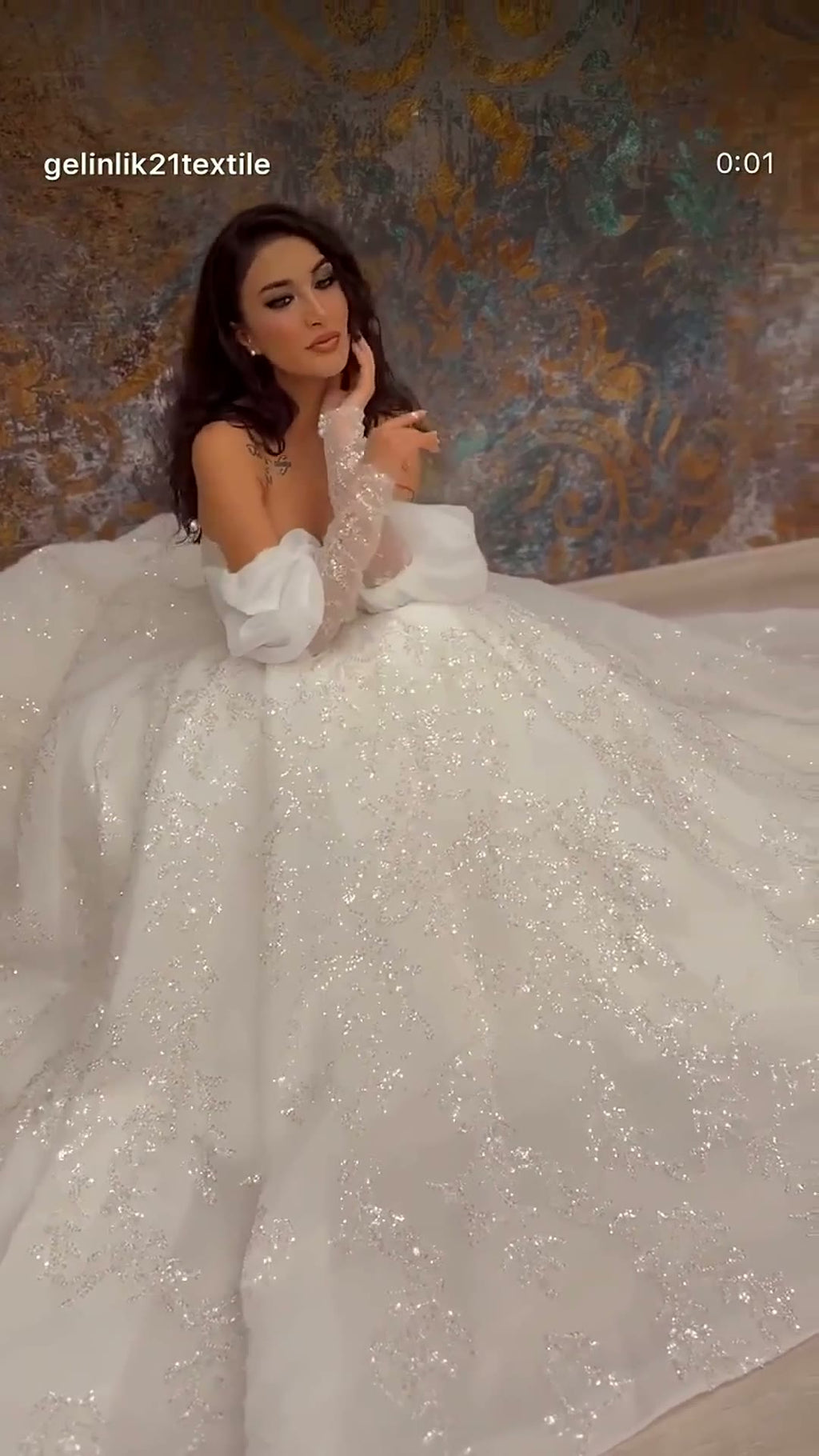 NIL 348 Ivory Ball Gown Bow Beaded Tulle Wedding Dress - Image 6