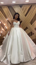 NIL 360 Ivory Ball Gown Minimalist Satin Wedding Dress - Image 1