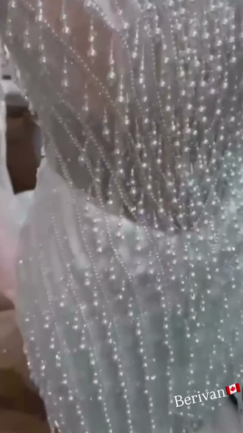 NIL 363 Ivory Mermaid Pearl Beaded Mesh Engagement Dress - Image 4