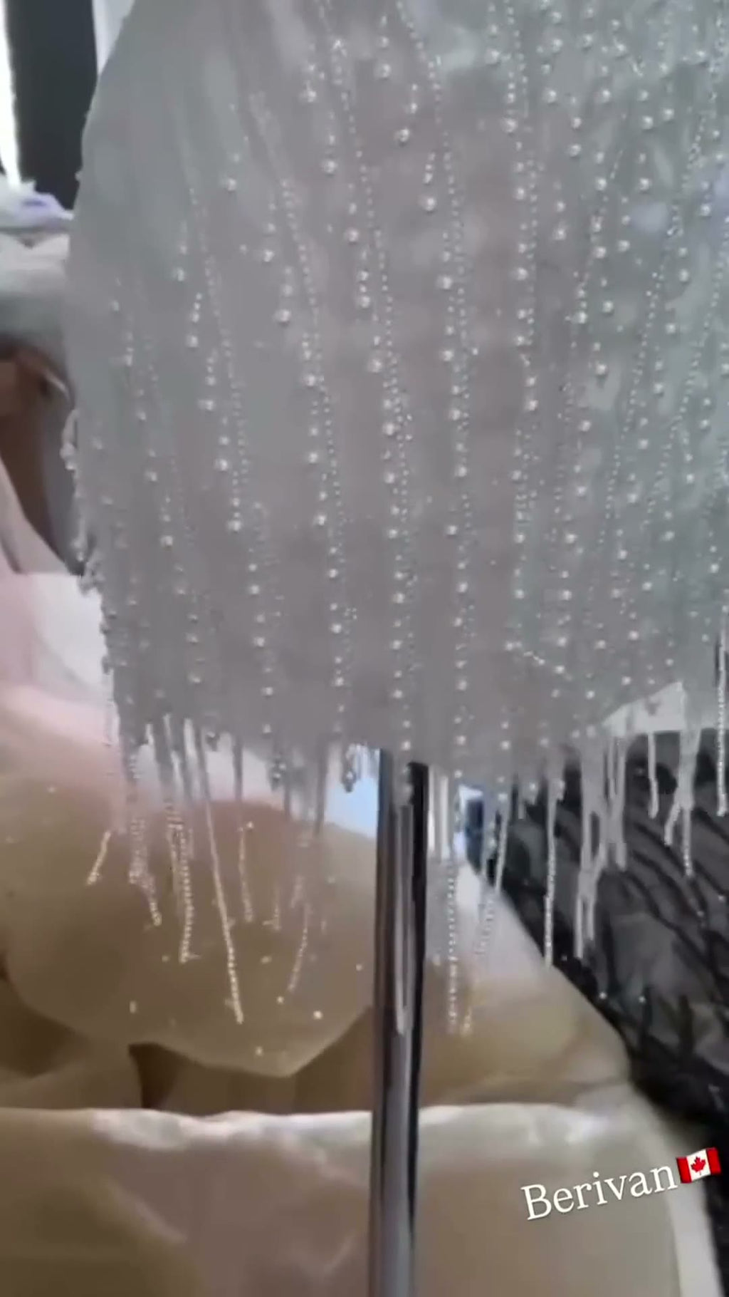 NIL 363 Ivory Mermaid Pearl Beaded Mesh Engagement Dress - Image 5