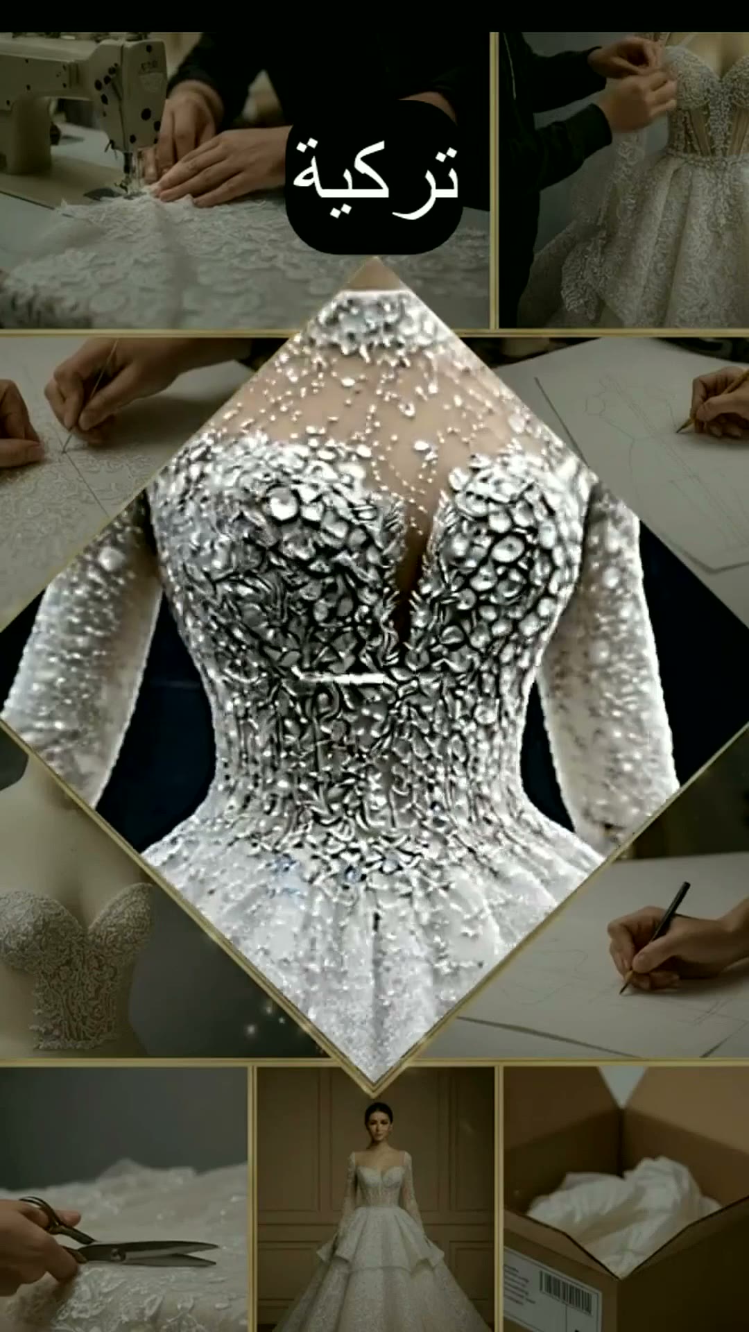 NIL 365 Silver Ball Gown Crystal Beaded Glitter Tulle Wedding Dress - Image 1