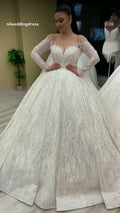 NIL 376 Ivory Ball Gown Lace Applique Tulle Wedding Dress - Image 1