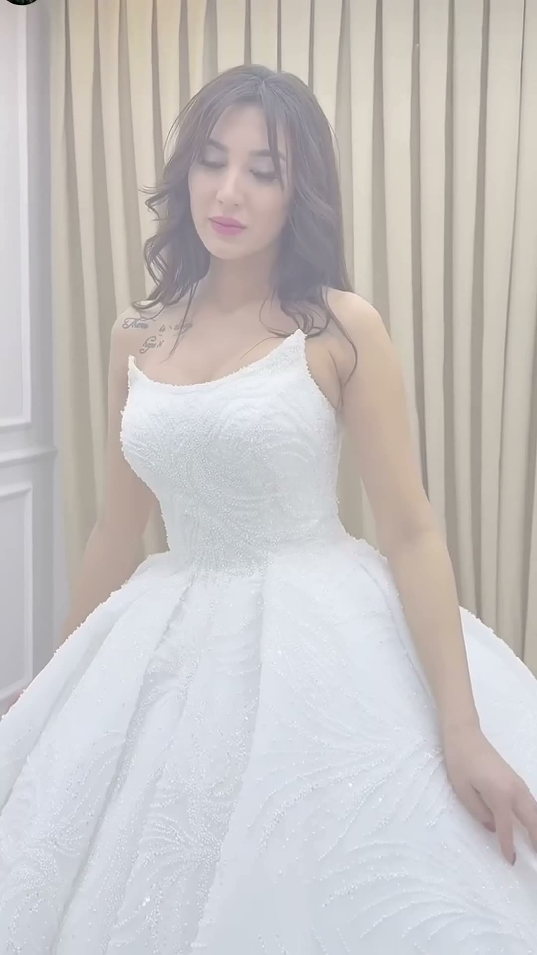 NIL 383 Ivory Mermaid Corset Beaded Satin Tulle Wedding Dress - Image 4