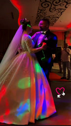 NIL 385 Ivory Ball Gown Glitter Tulle Wedding Dress - Image 5