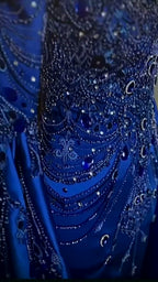 NIL 392 Royal Blue Mermaid Beaded Lace Engagement Dress - Image 6