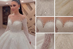 NIL Light Cream princess lace wedding dress with sweetheart neckline, cathedral train, bodice close-up detail, P111 image 4