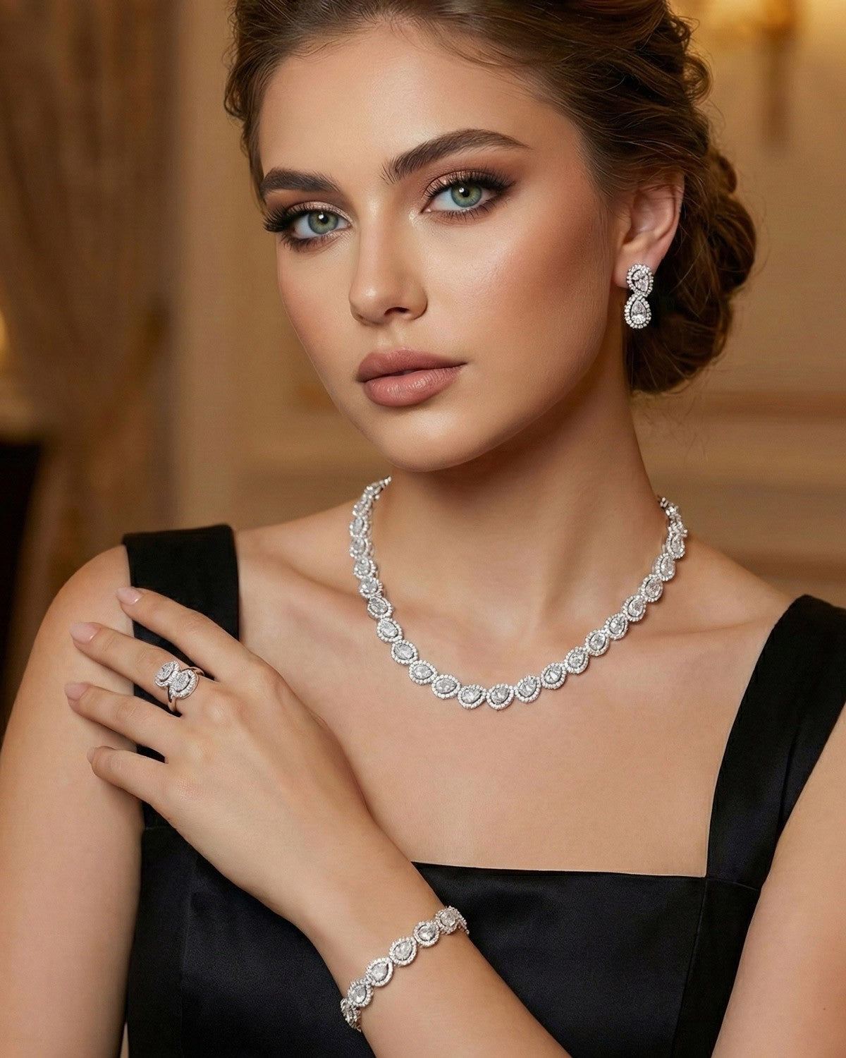 NNC-041 | Ade Zircon Stone Set Necklace