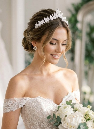 FAVEZITA-INTAGETA | Fave Zircon Crystal & Pearl Bridal Tiara