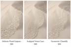 Fingertip Veil - 3 Lace Options