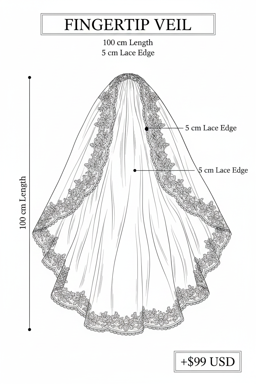 Fingertip Veil Black & White Technical