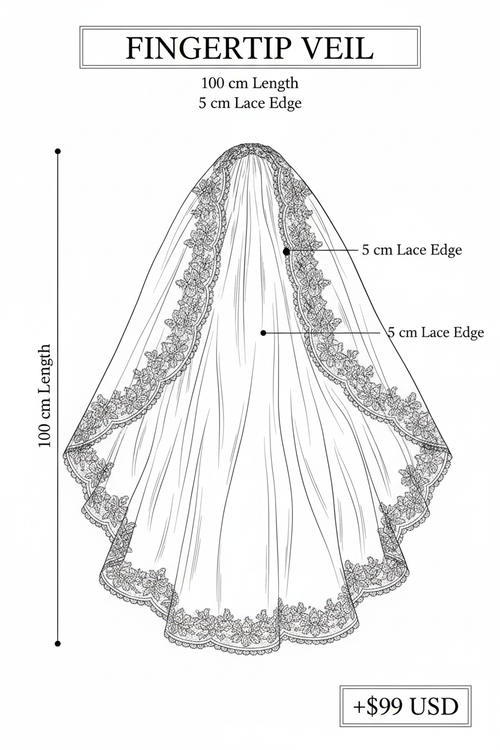 Fingertip Veil Black & White Technical