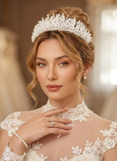 GALEZITA-INTAGETA | Gale Zircon Crystal & Pearl Bridal Tiara