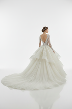 NIL-136-SOFT-IVORY-PRINCESS-BALL-GOWN-WEDDING-DRESS-CRYSTAL-LACE-DEEP-V-NECKLINE-CRYSTAL-STRAP-ULTRA-CRYSTAL-BEADING-NATURAL-WAIST-CATHEDRAL-TRAIN-COUTURE-GLAMOUR--GULF-LUXURY-FRONT-VIEW