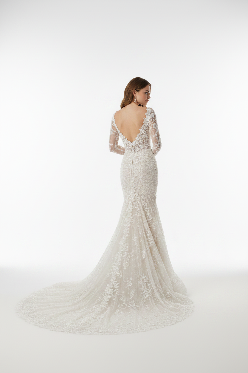 NIL-134-SOFT-IVORY-MERMAID-WEDDING-DRESS-FLORAL-LACE-SWEETHEART-NECKLINE-OFF-SHOULDER-3D-FLOWER-PEARL-BEADING-FITTED-WAIST-CHAPEL-TRAIN-ROMANTIC-COUTURE--GULF-SEMI-COVERED-FRONT-VIEW
