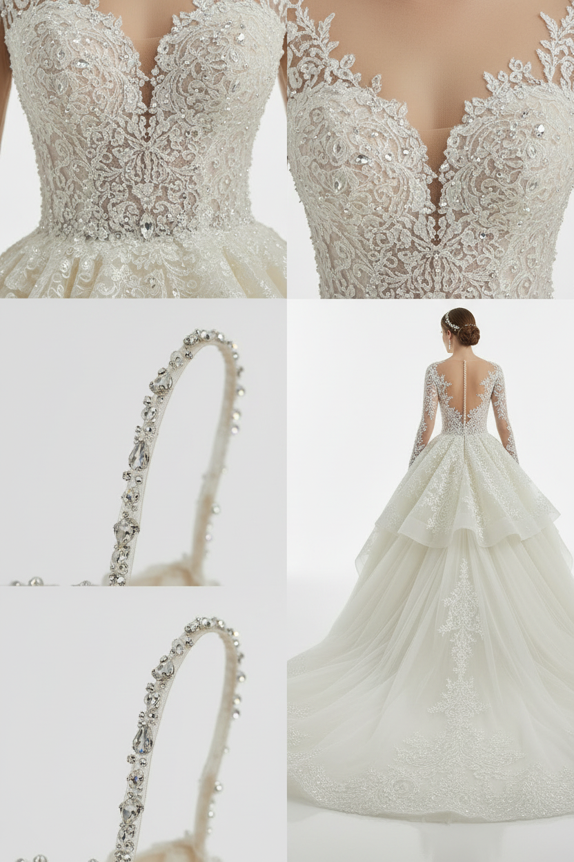 NIL-136-SOFT-IVORY-PRINCESS-BALL-GOWN-WEDDING-DRESS-CRYSTAL-LACE-DEEP-V-NECKLINE-CRYSTAL-STRAP-ULTRA-CRYSTAL-BEADING-NATURAL-WAIST-CATHEDRAL-TRAIN-COUTURE-GLAMOUR--GULF-LUXURY-FRONT-VIEW