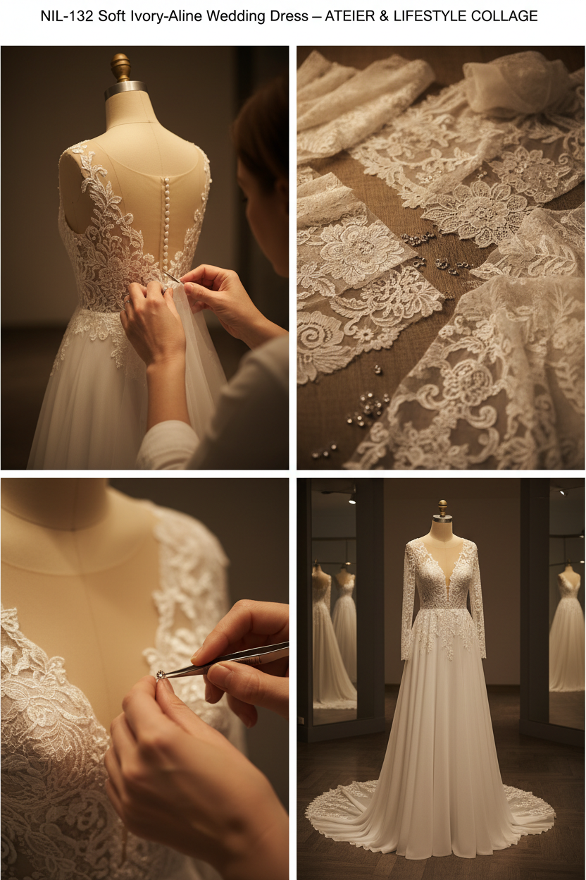 NIL-132-SOFT-IVORY-A-LINE-WEDDING-DRESS-CRYSTAL-LACE-ILLUSION-NECKLINE-LONG-SLEEVE-CRYSTAL-PEARL-BEADING-NATURAL-WAIST-CHAPEL-TRAIN-MODERN-MODEST--GULF-HIJAB-FRIENDLY-FRONT-VIEW