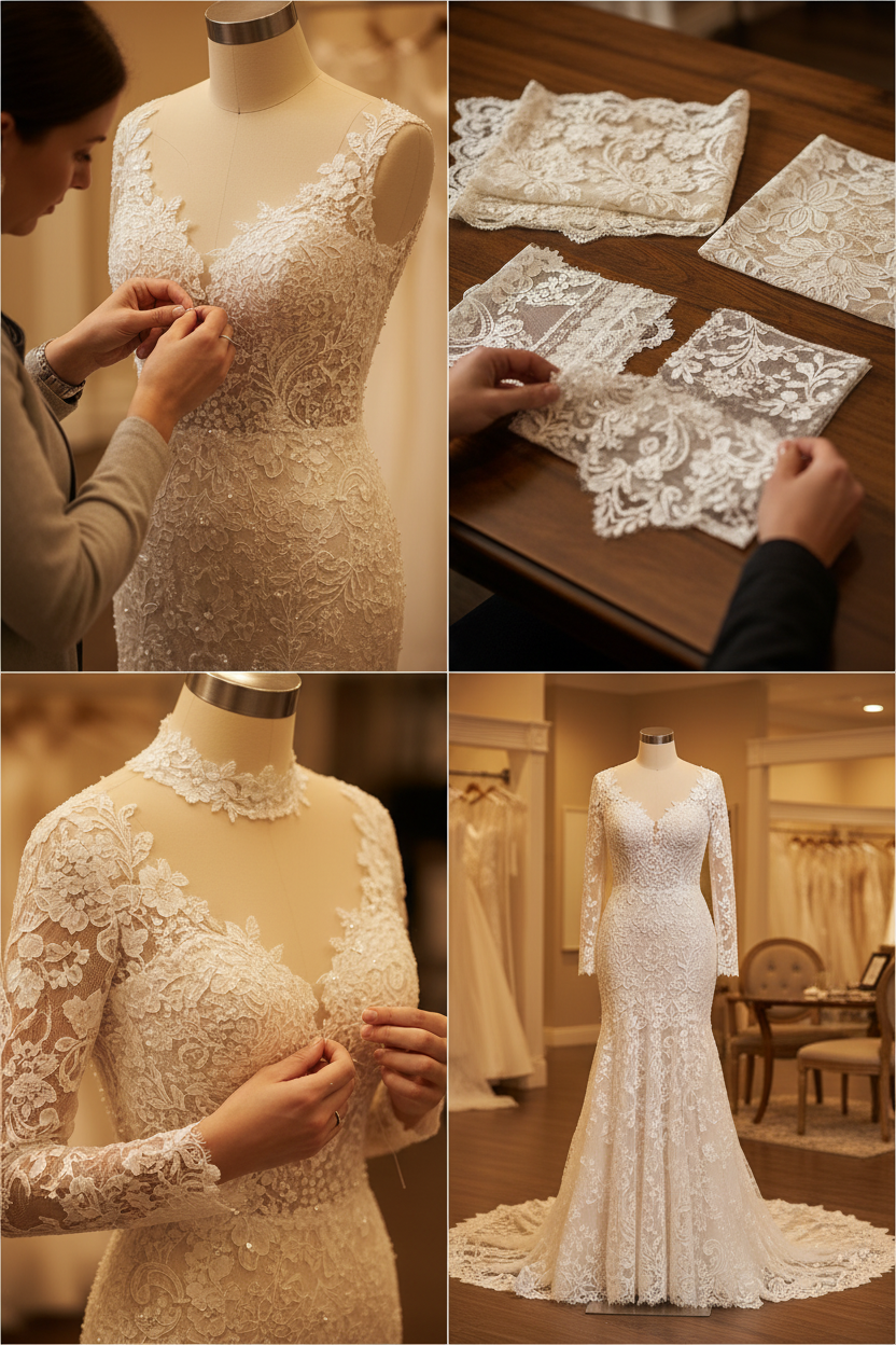 NIL-128-SOFT-IVORY-MERMAID-WEDDING-DRESS-LACE-PEARL-HIGH-NECKLINE-LONG-SLEEVE-LACE-PEARL-EMBROIDERY-FITTED-WAIST-CATHEDRAL-TRAIN-MODEST-COUTURE--GULF-HIJAB-FRIENDLY-FRONT-VIEW