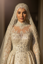 NIL Wedding Dress NNC011 - Upper Body Crystal Embellishment Detail