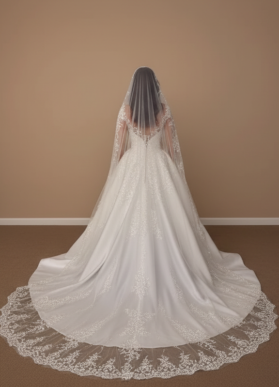 NIL Wedding Dress NNC005 - Front and Back View