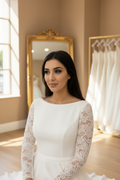 NIL-071 Modern Modest High Neck Gown – Close-Up