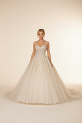 NIL-110 Soft Ivory Princess Ball Gown – Front View