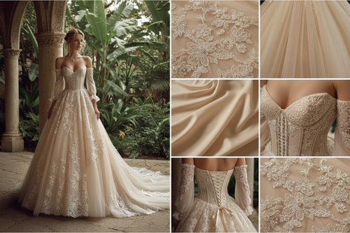 NIL Wedding Dress NNC015 - Fabric and Lace Detail
