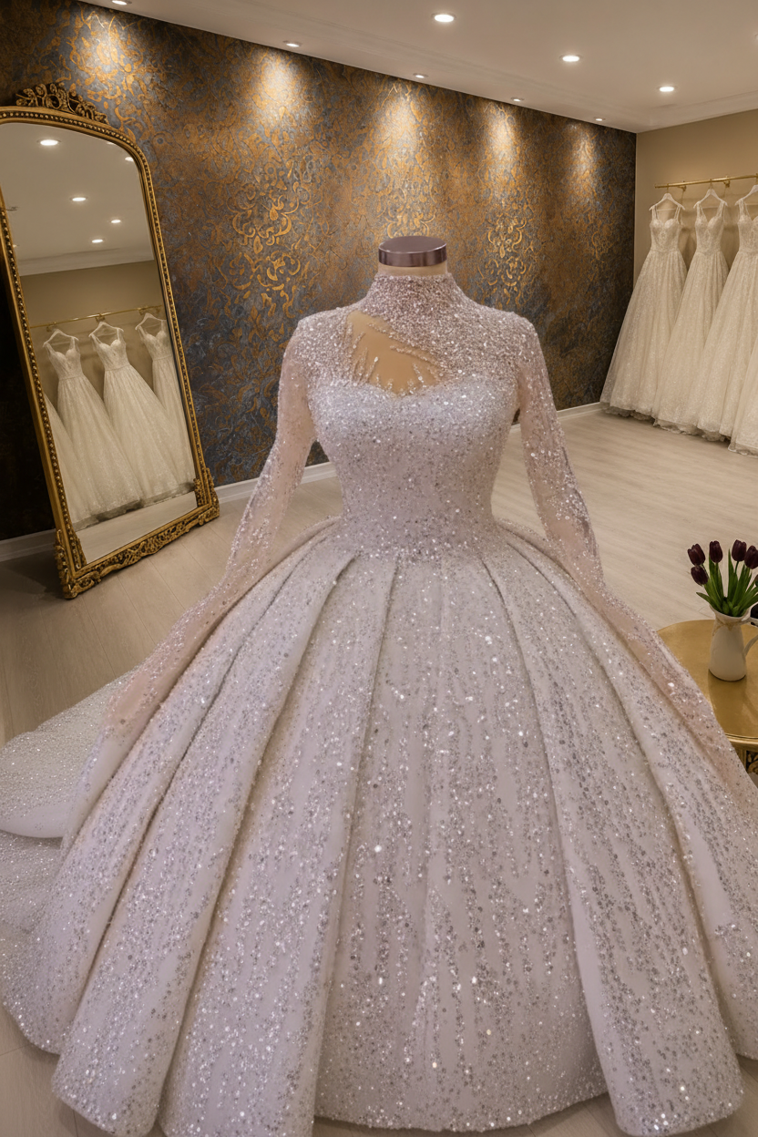 NIL-259 Sequin Princess Ballgown - Front View
