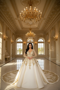 NIL-090 Royal Ivory Princess Ball Gown – Front View