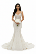 NIL-113 Ivory Mermaid Wedding Dress – Front View