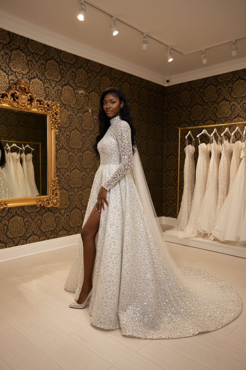 NIL-247 Ultra Crystal Gulf Couture Ball Gown – Full Profile