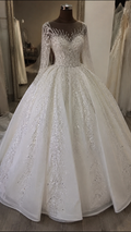 INS-006 Ivory Princess Ball Gown Long Sleeve Wedding Dress