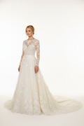 NNC-106 Ivory Lace A-Line Bridal Gown - Front View