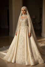 NIL Wedding Dress NNC011 - Angled View
