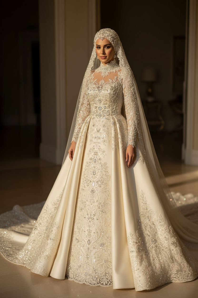 NIL Wedding Dress NNC011 - Angled View