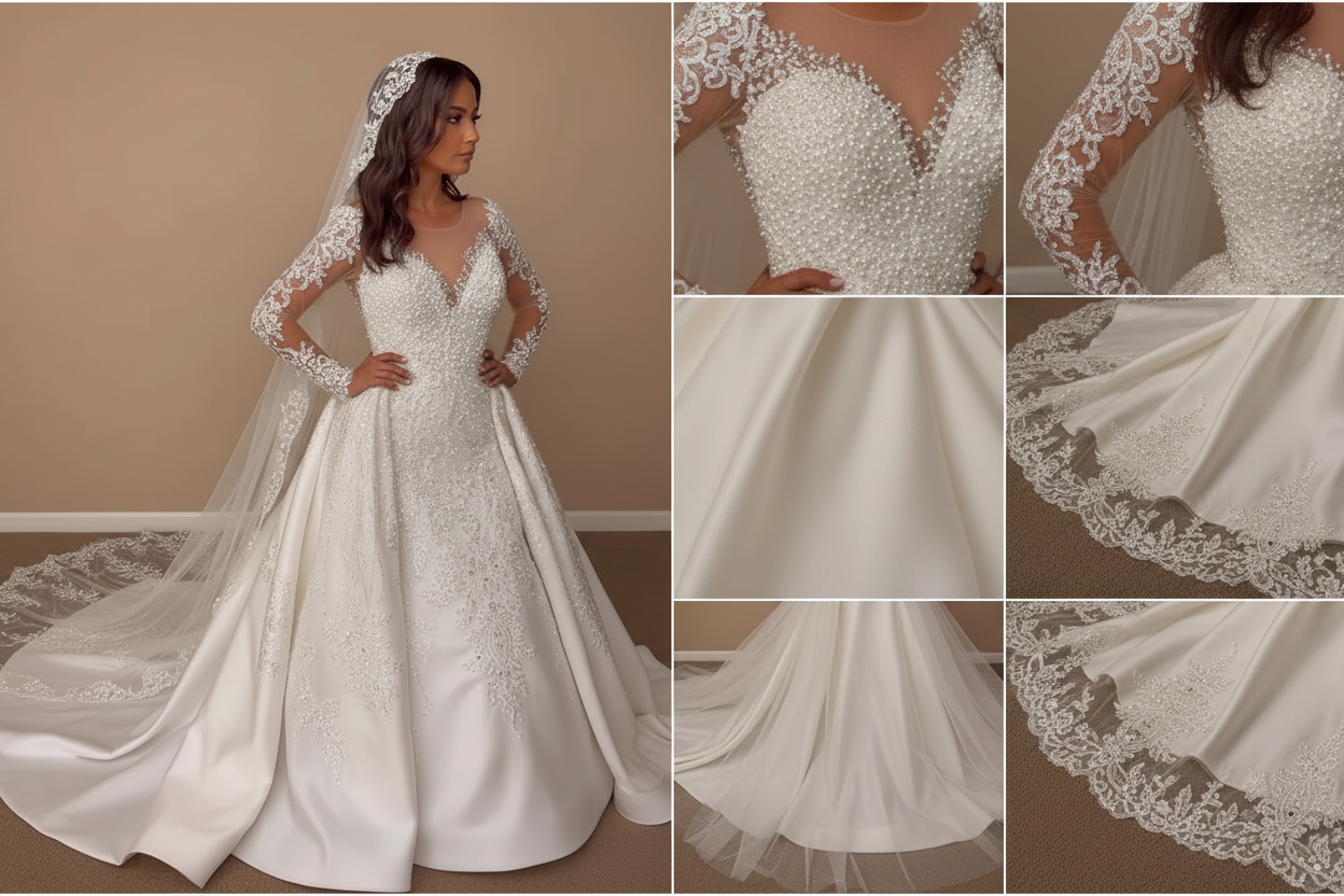 NIL Wedding Dress NNC005 - Fabric and Lace Detail