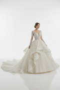NIL-136 Soft Ivory Princess Ball Gown Wedding Dress