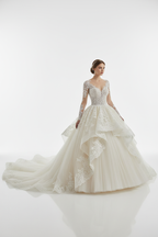 NIL-136 Soft Ivory Princess Ball Gown Wedding Dress