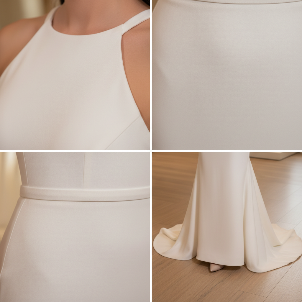 NIL-059 satén Crepe & Halter Detail Collage
