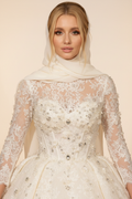 NIL-221 Hijab Wedding Dress - Close-Up Bodice Detail