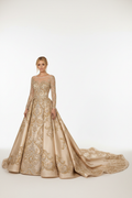 NNC-107 Champagne Royal Ball Gown - Front View