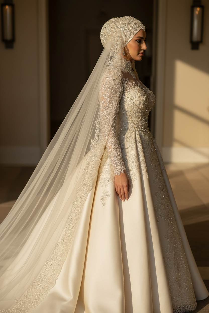 NIL Wedding Dress NNC011 - Side Profile View