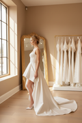 NIL-054 High-Low Bridal Gown – Side View