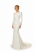 NNC-108 Cream Modern Mermaid Bridal Gown - Front View