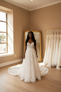 NIL-072 Classic Lace Cathedral Gown – Wide Shot